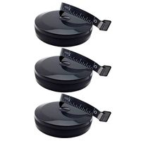 3 Pack Tape Measure 150 cm 60 Inch Push Button Tape Body Measuring Soft Retractable for Sewing Double-Sided Tailor Cloth Ruler (Black) by BUSHIBU
