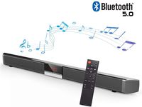 Soundbar, TV Sound Bar with Subwoofer, Wired and Wireless Bluetooth 5.0 Speaker for TV, Surround Sound System Sound Bar for TV and Home Theater, AUX/Optical/USB/HDMI, Wall Mountable, Remote Control
