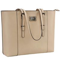 ZYSUN Laptop Bag for Women,15.6 in Large Laptop Tote PU Leather Functional Structured Tote with Long Straps for Work Travel