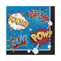 Hoffmaster Group 324837 2 Ply Superhero Slogans Luncheon Napkin44; Pack of 12-16 Per Pack