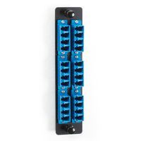 Black Box JPM467C-R2 Fiber Adapter Panel - High Density, (12) LC Duplex, Ceramic, Blue