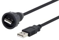 L-COM U2A00009-05M USB Cable, USB Type A Plug, USB Type A Plug, 500 mm, 19.7 inch, USB 2.0, Black