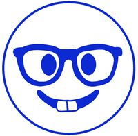 hBARSCI Nerd Face Smiley Vinyl Decal - 5 Inches - for Cars, Trucks, Windows, Laptops, Tablets, Outdoor-Grade 2.5mil Thick Vinyl - Royal Blue