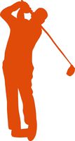 hBARSCI Golfing Vinyl Decal - 5 Inches - for Cars, Trucks, Windows, Laptops, Tablets, Outdoor-Grade 2.5mil Thick Vinyl - Orange