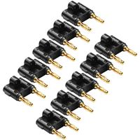Seismic Audio - Pack of 10 (10 Black) Banana Plugs Gold Speaker Cable Connectors - Plugs