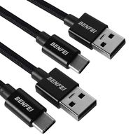 USB Type C Cable 2 Pack, BENFEI USB A 3.0 to USB-C 6 Ft Fast Charging Nylon Braided Cable Compatible with Samsung Galaxy S10 S9 S8 Plus Note 9 8,Moto Z,LG V30 V20 G5,Nintendo Switch,USB C Devices