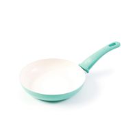 GreenLife Soft Grip 8" Ceramic Non-Stick Open Frypan, Turquoise - CW000521-002