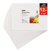 PHOENIX Painting Canvas Panel Boards - 6x8 Inch / 12 Pack - 1/8 Inch Deep Super Value Pack for Oil & Acrylic Paint