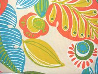 ioma84 Mod Leaf Tropic Turquoise & Melon Orange 60 x 84 Indoor Outdoor Tablecloth Spillproof