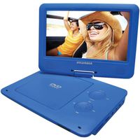 Sylvania 9-Inch Swivel Screen Portable DVD/CD/MP3 Player with 5 Hour Built-In Rechargeable Battery, USB/SD Card Reader, AC/DC Adapter, Blue