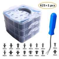EZYKOO 625Pcs Car Push Retainer Clips & Plastic Fasteners Kit - 16 Most Popular Sizes Auto Push Pin Rivets Set Nylon Bumper Fender Rivets Clips Door Trim Panel Clips Compatible with GM Toyota Honda