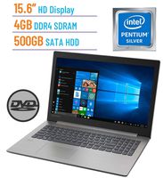 Lenovo Ideapad 330 15.6-inch HD Laptop PC, Intel Pentium Silver Quad-Core N5000 Up to 2.7GHz, 4GB DDR4 SDRAM, 500GB HDD, DVD-RW, Bluetooth, 802.11ac WiFi, HDMI, Intel UHD Graphics 605, Windows 10