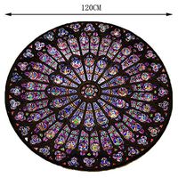 SUHAPPY Notre Dame Cathedral Peacock Window Digital Pattern Print Mat Flannel Mat Super Soft Thicken Mat