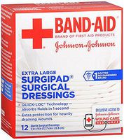 BAND-AID Surgipad Surgical Dressings Extra Large 5 in x 9 in - 12 each by Band-Aid