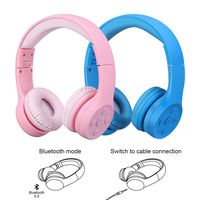 Kids Wireless Headphones,Yusonic Bluetooth V5.0 Foldable Volume Limited Kids Bluetooth Headphones with Built-in Microphone for Cell Phones TV Computer Toddler Tablet Game School Boy (2pcs Pink+Blue)