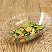 Efavormart 20 Pcs - Clear Oval 2qt Disposable Plastic Salad Bowl Tableware For Wedding Banquet Event Party Decoration