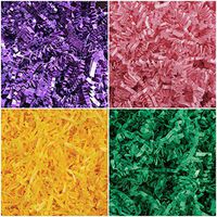 Paper Easter Grass 4 Bags (1.75 Oz Each)- 1 of Each Color: Purple, Green, Pink & Yellow