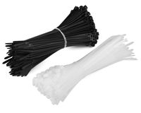 Maximm Cable Zip Ties 6" Black & White 250-Pack Heavy Duty Holds 52Lbs