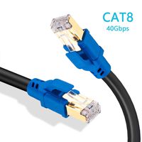 Cat8 Ethernet Cable 15Ft,Tan QY Higher Speed Than Gigabit Cat 7 Cable, 26AWG 40Gbps 2000Mhz SSTP LAN Cables with Gold Plated RJ45 Connector for Router, Modem, Gaming, Xbox (15Ft/5M, Blue)