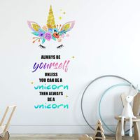 Sionoiur Unicorn Wall Decals Removable Wall Decor Always Be A Unicorn Colorful Quotes Vinyl Stickers Mural Home Decor Bedroom Nursery Birthday Party Christmas Gift for Girls Kids