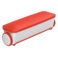 Tovolo 81-34402 Rolling Flour Duster Stainless Steel & Plastic Shaker Sifter Effortless Dredger Sprinkler Evenly Cocoa Powdered Sugar Cornstarch for Baking & Cooking, White/Red