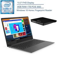 2020 Lenovo Ideapad 730s 13.3" FHD Laptop Computer, Intel Core i7-8565U Up to 4.6GHz, 8GB RAM, 1TB PCIe SSD, Fingerprint Reader, Bluetooth 4.1, Windows 10 Home, EST External ODD&HDD Device