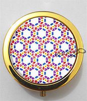 BlackKey Honeycomb Pattern 3-Compartment Decorative Pocket Gift Box Case Organizer for Pill, Color 2 -2119