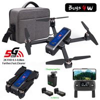 MOSTOP MJX B4W Drone 5G WiFi FPV Camera Drone B4W RC Quadcopter GPS Foldable Full HD 2K Video Record Altitude Hold Follow Me Double Charging App Remote Control 2 Battery (Blue Mjx B4W + Handbag)