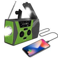[2019 Upgraded Version] Portable Radio, Weather Radio with LED Flashlight, SOS Alarm Solar Hand Crank Emergency Radio, 2000mAh Power Bank for Smart Phone, AM/FM NOAA Radio, 6 LEDs Reading Lamp