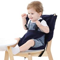 Easy Seat Portable High Chair Safety Washable Cloth Harness Travel High Chair for Infant Toddler Feeding with Adjustable Straps Shoulder Belt (Blue) ...
