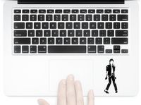 LA DECAL Michael Jackson stand on laptop macbook mac air ipad trackpad toolbox wall window decal sticker 3.5 inches black