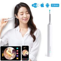 Ear Camera, 3.0 Upgraded 1080P FHD Waterproof Wireless Ear Scope,Ear Otoscope Camera with 250 mAh Capacity,Temperature Control,Compatible with Android iOS Smartphone and Tablet(White)