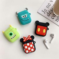 UR Sunshine AirPods Case, Super Cute Creative Cartoon Shape Matte Surface Soft Silicone Case Cover Protective Skin for Apple AirPods-Mickey