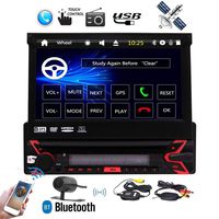 Single DIN HD 7" Car DVD CD Player Radio Stereo Foldable Capacitive Touch Screen Head Unit GPS Sat Navi Video Player with 8gb Map Card + Night Vision Wireless Backup Camera + Remote