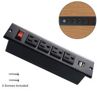 Conference Recessed Power Strip Socket 9.8ft Cord,Desktop Power Grommet Power Strip with 4-Outlet & 2 USB Ports