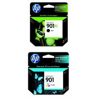 HP 901XL Black and HP 901Tri-Color Ink Cartridge Bundle (CC654AN, CC656AN)