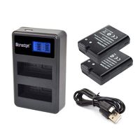 Bonadget EN-EL14/EL14a Battery Charger Set, 1500mAh 2-Pack Replacement Battery with LCD Dual Charger Compatible with Nikon D3100 D3200 D3400 D5100 D5200 D5300 D5600 Coolpix P7000 P7100 P7700 P7800