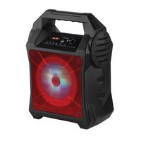 Fisher FBX262 Portable Wireless Speaker with Microphone Input, Bluetooth, AUX, USB, TF and Colorful Light Effects, Red