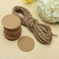 Ac2Shop 50pcs Brown Vintage Kraft Paper Tags Wedding Party Favour Gift Tags Cards With Twines, Pattern5