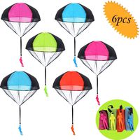 Grocery House Parachute Toy, 6pcs Hand Throw Parachute Tangle Free Throwing Toy Parachute for Kids Creative Multi-Color Toy Parachute Man Toy for Boys and Girls, Children and Adults Outdoor Toys