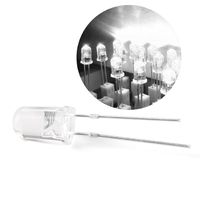 Novelty Place 100 Pcs 5mm White LED Diode Lights, [Ultra Bright] Clear Transparent DC 3V 20mA 5mm Emitting Diodes LEDs Bulb for Home DIY Science Project Electronics Components Light (Pack of 100)