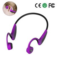 ZFKJERS Bone Conduction Headphones, Wireless Bluetooth 5.0 HD Stereo Open Ear Waterproof Sport Headset with Microphone for Running Driving Cycling (Purple)