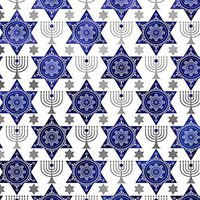 Eight Nights Menorah Hanukkah Rolled Wrapping Paper, 2 feet x 20 feet Hanukkah Gift Wrap, WRAP & Revel® R