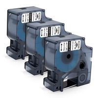 Oulei Compatible Dymo D1 16956 Permanent Label Tape Replacement for DYMO LabelManager Label Makers, Black Print on White Tape, 3/4" W x 18' L, 3-Pack