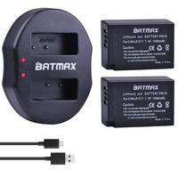 Batmax 2Pcs LP-E17 LP E17 Battery + LCD USB Dual Charger for Canon EOS Rebel T6i, T6s, T7i, 750D, 760D, 8000D, Kiss X8i, 800D, 77D, 200D, EOS SL2, EOS M3, M5, M6 Camera
