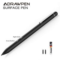 Adrawpen Stylus Pen with Palm Rejection 4096 Pressure, Support 1000 hrs Working Time for Surface Pro 7 Surface Laptop 3 Surface Go Studio2 Pro 6/5/4/3/Neo/Book (Black)