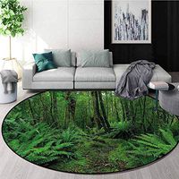 RUGSMAT Nature Warm Soft Cotton Luxury Plush Baby Rugs,Rainforest Path with Bushes for Home Decor Bedroom Kitchen Etc Diameter-47