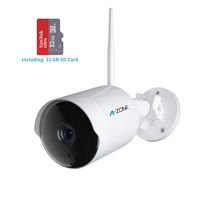 Outdoor Security Camera - HD 1080P Bullet Camera 2.4G IP66 Waterproof 50ft Night Vision Home Surveillance IP Camera Two-Way Audio, Motion Detection Alarm/Recording, Including 32GB SD Card