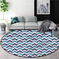RUGSMAT Abstract Round Area Rug,Zigzag Triangles Arrow Protect Floors While Securing Rug Making Vacuuming Round-59