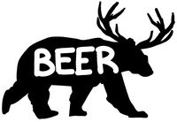 hBARSCI Beer Bear/Deer Vinyl Decal - 5 Inches - for Cars, Trucks, Windows, Laptops, Tablets, Outdoor-Grade 2.5mil Thick Vinyl - Black